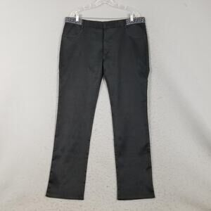 Barabas Pants Mens 36x32 Black Slim Fit Satin Dress Greek Key Waistband Casual